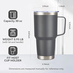 30 oz Stainless Steel Tumblers Bulk with Handle and Lid, 8 Pack - Image 5