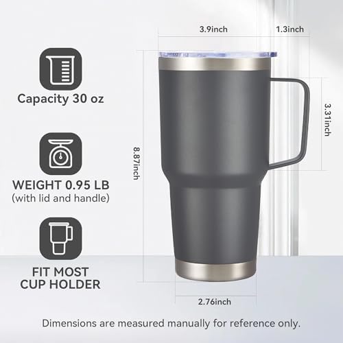 30 oz Stainless Steel Tumblers Bulk with Handle and Lid, 8 Pack - Image 5