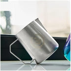350/450/600ml Milk Steaming Frothing Pitcher Stainless Steel Milk Jug Pull Flower Cup for Espresso Coffee(350ml Silver) - Image 5