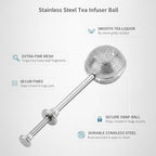 Stainless Steel Tea Infuser Ball with Fine Mesh, Snap-Lock Closure for Loose Leaf Tea in Mugs & Teapots (1 Count) - Image 4