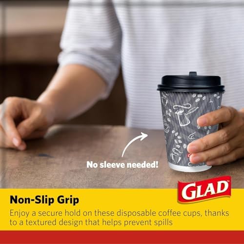 Glad Disposable Coffee Cups with Lids, Java Mocha, 12 Oz, 50 Count, 2-Pack - Image 5