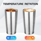 StarSpeed 8 Pack 20oz Stainless Steel Travel Coffee Tumbler,Silver - Image 3