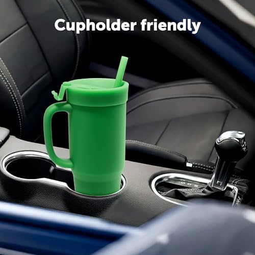 Silipint 32oz Silicone Tumbler with Handle Flip Lid and Straw – BPA-Free Non-Toxic Unbreakable Freezer Microwave Dishwasher Safe Tumbler – Perfect for Tea Cold Water Smoothies Pack of 4 - Image 4