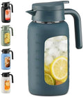 68oz Glass Pitcher with Handle and Lid,Borosilicate Leakproof Glass Water Pitcher for Fridge, Multifunctional Iced Tea Pitcher Glass Carafe for Cold Brew Lemonade Juice and Sun Tea by Unknown