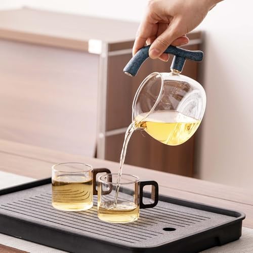 Zurucily Glass Teapot Set with Infuser Semi Automatic Tea Set Magic Teapot (Dolphins) - Image 4