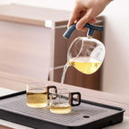 Zurucily Glass Teapot Set with Infuser Semi Automatic Tea Set Magic Teapot (Dolphins) - Image 4