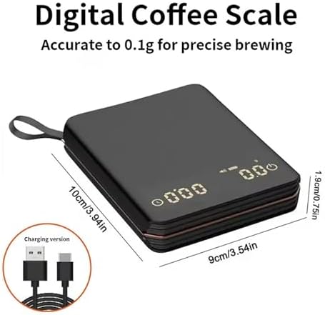 Coffee Scale 2kg/0.1g Accurate Digital Coffee Scale, USB-C Rechargeable, for Espresso Pour-Over - Image 3
