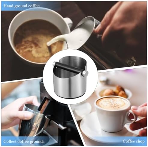 Cabilock Coffee Knock Box Grounds Container with Removable Knock Bar and Non-Slip Silicone Pad 4.52X4.33X4.33In for Home Cafe Bar Espresso Use - Image 3