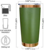 20 oz Tumbler Bulk Stainless Steel Tumblers with Lids and Straws Army Green - Image 2