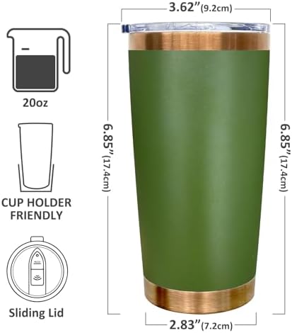 20 oz Tumbler Bulk Stainless Steel Tumblers with Lids and Straws Army Green - Image 2