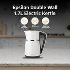 Epsilon Double Wall Electric Kettle 1100W – 1.7L Hot Water Tea Kettle & Hot Water Boiler with Auto Shut-Off, Boil Dry Protection, BPA-Free Stainless Steel Electric Teapot, Fast Boil, Cool Touch Design - Image 2