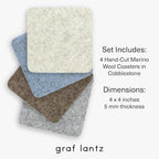 Graf Lantz - Bierfilzl Merino Wool Square Coasters Set of 4 - Cobblestone (4"x4"x5mm) - Absorbs 30% Weight, Natural German Wool - Heat Resistant, Sustainable, Reusable - Home Decor, Coffee Table Decor - Image 4