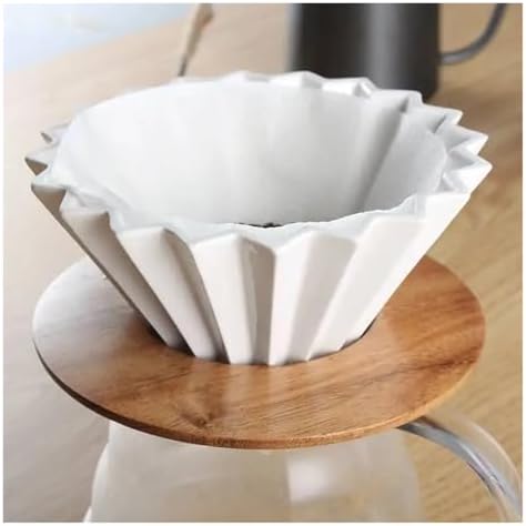 Ceramic Hand Brewing Coffee Dripper Pour Over Maker Handmade Origami Filter Cup Flower Shape Funnel Drip Cafe(Color 2,1-2CUP) - Image 7