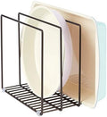 mDesign Steel Storage Tray Organizer Rack for Kitchen Cabinet - Divided Holder with 3 Slots for Skillets, Frying Pan, Pot Lids, Cutting Board, Baking Sheets - Concerto Collection - Bronze by mDesign