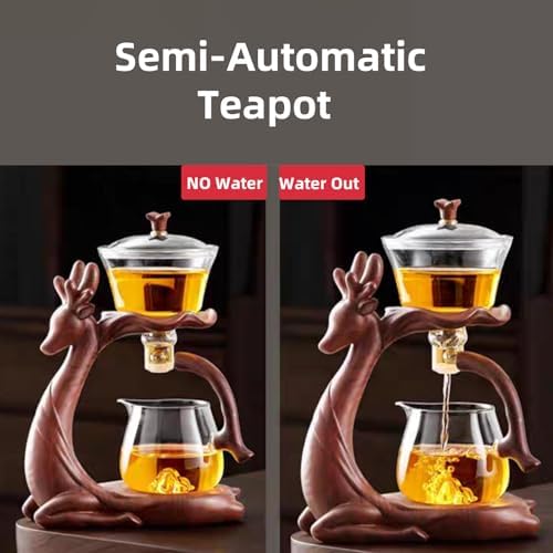 Chinese Gongfu Tea Set - Glass Teapot with Infuser Semi Automatic Tea Maker Set for Loose Leaf Tea - Image 4