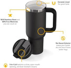 RTIC 40oz Road Trip Tumbler, Insulated, Ceramic Lined, Black - Image 3