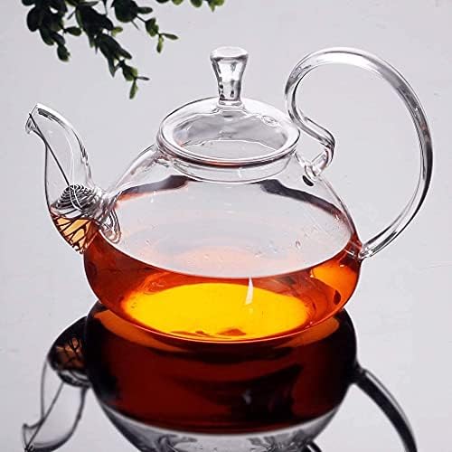 Cast Iron Tetsubin Teapot 600ml/800ml Glass Teapot with Infuser, Teapot with Strainer Removable Infuser Home Teapot Tea Accessories Tea Pot (One Color 800ml) - Image 3