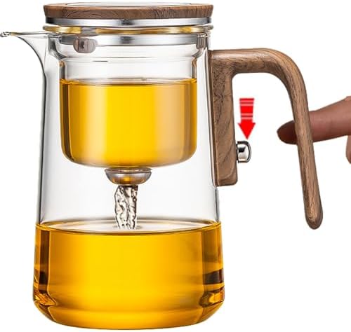 750ML Witchcraft Magic Glass Teapot with Infuser Strainer and Lid for Loose Leaf Tea Herbal, Magnetic Water Separation Tea Maker Kettle Clear Tea Pot by RAYFOX
