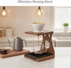Coffee Filter Holder Stand, Bamboo and Rosewood Base with Stainless Steel Ring for Stable Support (1 PC) - Image 2