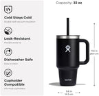 Hydro Flask 32 Oz Travel Tumbler with Handle, Lid and Straw - Insulated Stainless Steel in 32 Oz Surf Blue - Image 3
