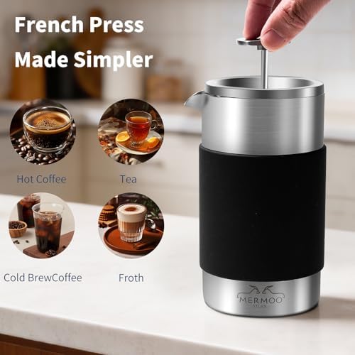Mini French Press Coffee Maker 12oz Insulated French Press with Pouch - Image 2