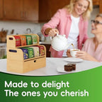 Bamboo Tea Organizer – Stackable Collection (2Tier w/Drawer) - Image 4