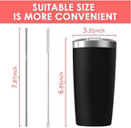 6 Pack 20 oz Stainless Steel Insulated Tumbler with Straw and Lid, Double Wall Travel Coffee Mug Vacuum Insulated Bulk Tumbler Set of 6, Suitable for Vehicle Cup Holders - Image 3