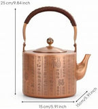 Menolana Copper Heating Vessel Cup Tea Mug Saucer Drinkware Bowl Body Open Top Metal Material Warm Suitable for home entertaining coffee corner shelf decor, Hundred Blessings Pattern - Image 5