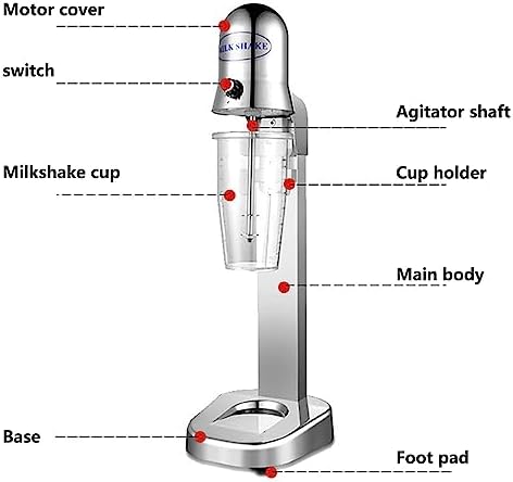 Electric Milkshake Maker Machine with 29oz Mixing Cup 2 Speeds Milk Shaker Blender Stainless Steel Drink Mixer Frappe Mixer Protein Shaker for Milk Frother Smoothie Cocktails - Image 4