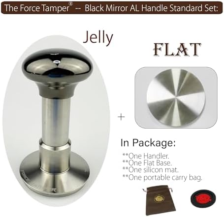 58.35mm Standard Set Black Mirror Jellyfish AL Handle Coffee Tamper - Image 3