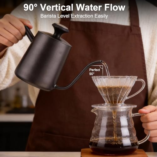 Generic Pour Over Kettle 304 Stainless Steel Gooseneck Kettle with thermometer, Good-Grade Easy-Clean, Suitable for Pour-over Coffee, French Press and Tea, 600ml - Image 6