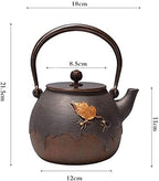 Cast Iron Tetsubin Teapot 1400ml Japanese Tea Kettle With Iron Handle, Health-Enhancing Large Tea Pot For Brewing - Image 2