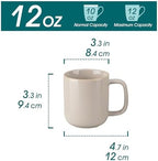 vancasso Coffee Mugs Set of 6, 12 Oz Ceramic Coffee Cups with Handle, Ceramic Unique Glaze Coffee Cup for Cappuccino, Latte, Tea, Cocoa, Dishwasher & Microwave Safe Gift Sets, Gray, Series PLAYA - Image 2