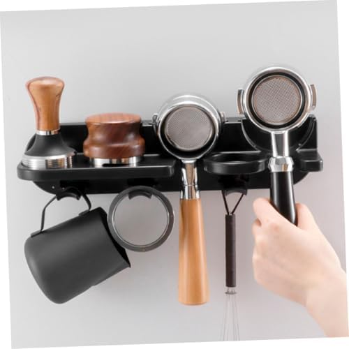 Amosfun Wall Mounted Espresso Organizer No Drill Portafilter Holder for Coffee Bar Space Saving Espresso Tamping Station with Easy Installation for Organizing Coffee - Image 6
