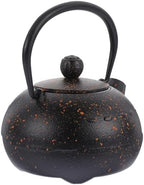 Tofficu Vintage Small Cast Iron Teapot 0.4l Tetsubin Iron Tea Kettle with Handle for Home and Office Desktop Tea Brewing by Tofficu
