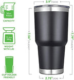 DOMICARE 30 oz Tumbler with Lid and Straw, Stainless Steel Tumblers Bulk, Insulated Vacuum Double Wall Travel Coffee Mug, Durable Powder Coated Tumbler Cups (Black, 12) - Image 2
