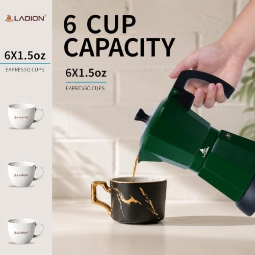LAOION 6 or 3 Cup Electric Moka Pot, Cafeteras Electricas Modernas-Green - Image 2