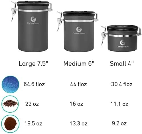Coffee Gator Coffee Canister, 16oz Airtight Containers & Travel Jar - Image 5