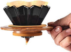 Pour Over Dripper, Espresso Coffee Filter Cup, Ceramic Pour Over Coffee Machine With Wooden Stand, Coffee Accessories, - Image 6