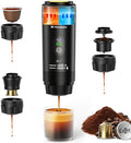 6-in-1 Portable Electric Espresso Machine–20Bar Self‑Heating camping coffee maker with 7500mA Battery,Display,compatible with Large/Small Capsules&Coffee Powder for Travel,Camping,Car&Office by PHENOHERE