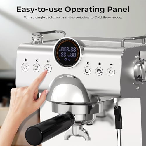 Espresso Machine with Milk Frother,20 Bar Semi-Automatic Expresso Coffee Machine for Home,50oz Removable Tank,Hot & Cold Brew,Single & Double Shot Latte Machine - Image 5