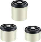 3 Size Sets Vacuum Sealed Coffee Canister, 304 Stainless Steel, Airtight Press Type Lid, for Coffee Beans, Tea, Nuts (Beige) by SHAREZEVERMUZE