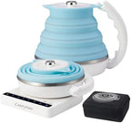 Food Grade Silicone Electric Travel Kettle with Temperature Control, 0. 55L (Blue) by LOUTYTUO