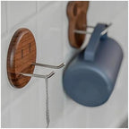Walnut Wood Coffee Bottomless Portafilter Wall Rack With Adhesive Handle Hanger Bottom Spout Filter Holder Tools，Closely Fit - Image 7
