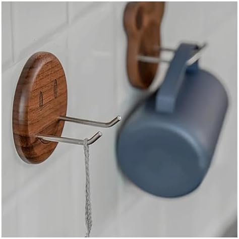 Walnut Wood Coffee Bottomless Portafilter Wall Rack With Adhesive Handle Hanger Bottom Spout Filter Holder Tools，Closely Fit - Image 7
