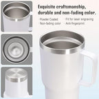 20 oz Tumbler with Handle and Lid Insulated Travel Coffee Mug White 12P - Image 5