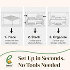 Evelots Wire Shelf Organizer Set, Metal Cabinet Shelf Risers, 6-Pack, White - Image 5