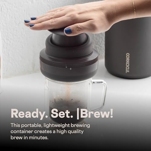 Corkcicle Coffee Palmpress 8 oz Collapsible French Press, Espresso - Image 6