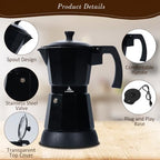 LAOION 6 or 3 Cup Electric Moka Pot, Cafeteras Electricas Modernas-Black - Image 5
