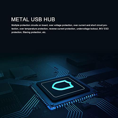 Gavigain Managed USB Switch/Hub Multifunctional Full Metal Case, High-Speed Data Transfer 3 Way USB 100M Network Port Expansion Hub Adapter for PC, Laptop, Keyboard, Mouse, External Hard Drive(US) - Image 2